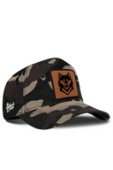 Camo Baseball Cap with Wolf Patch - BlackBork