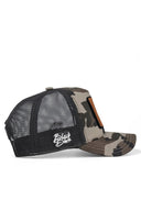 kurt logolu kamuflaj-siyah trucker sapka
