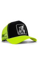kurt logolu neon-siyah trucker sapka