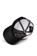 kurt logolu siyah-beyaz trucker sapka