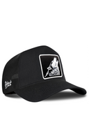 Black Trucker Hat with Wolf Patch - BlackBork