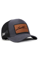 limited edition logolu antrasit-siyah trucker sapka