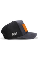 limited edition logolu antrasit-siyah trucker sapka