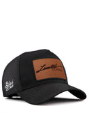 limited edition logolu siyah trucker sapka