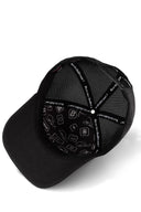 limited edition logolu siyah trucker sapka