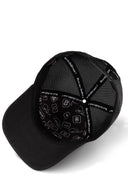limited edition logolu siyah trucker sapka