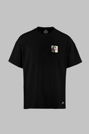 maymun logolu oversize m-l b-shirt siyah