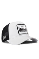 my life my rules logolu beyaz-siyah trucker sapka