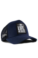 my life my rules logolu lacivert trucker sapka