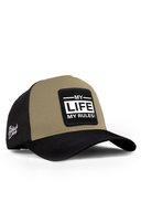 my life my rules logolu siyah-vizon trucker sapka