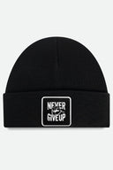 never give up logolu siyah xl bere