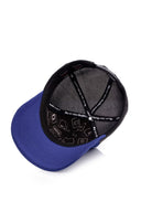 normal is boring logolu siyah-mavi trucker sapka