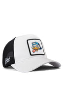 ordek logolu beyaz-siyah trucker sapka