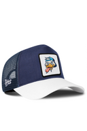 Cordura White & Navy Trucker Hat with Duck Patch - BlackBork
