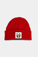 panda logolu krmz cocuk bere