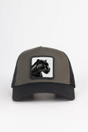 panter logolu siyah-haki trucker sapka