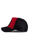 panter logolu siyah-krmz trucker sapka