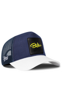 Cordura White & Navy Trucker Hat with Boss Patch - BlackBork