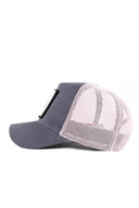 positive logolu antrasit-pembe trucker sapka