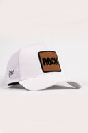rock logolu beyaz trucker sapka