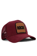 rock logolu bordo trucker sapka