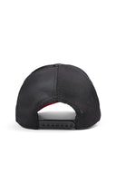 samuray logolu krmz-siyah trucker sapka
