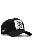 samuray logolu siyah trucker sapka