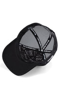 samuray logolu siyah trucker sapka
