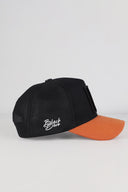 see you later never logolu kiremit-siyah trucker sapka