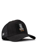 see you later never logolu siyah cordura trucker sapka