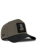 Black & Khaki Baseball Cap with See You Later Never Patch - BlackBork