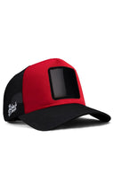 siyah-krmz trucker sapka