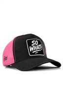 so what logolu cordura siyah-pembe trucker sapka