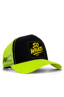 so what logolu neon-siyah trucker sapka