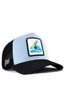 sorf logolu siyah-buz mavi trucker sapka