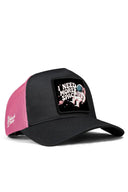 space logolu siyah-pembe trucker sapka