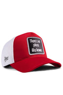 there s no place logolu krmz-beyaz trucker sapka