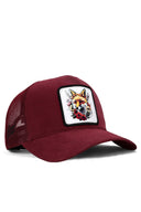 tilki logolu bordo trucker sapka