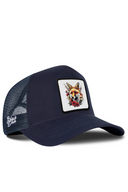 Navy Trucker Hat with Fox Patch - BlackBork
