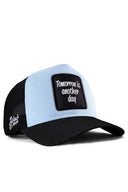 tomorrow is another day logolu siyah-buz mavi trucker sapka