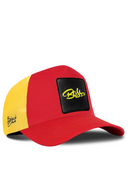 Red & Yellow Trucker Hat with Boss Patch - BlackBork