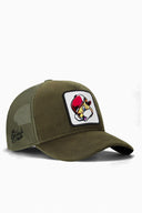 Kids Khaki Trucker Hat with Squirrel Patch - BlackBork