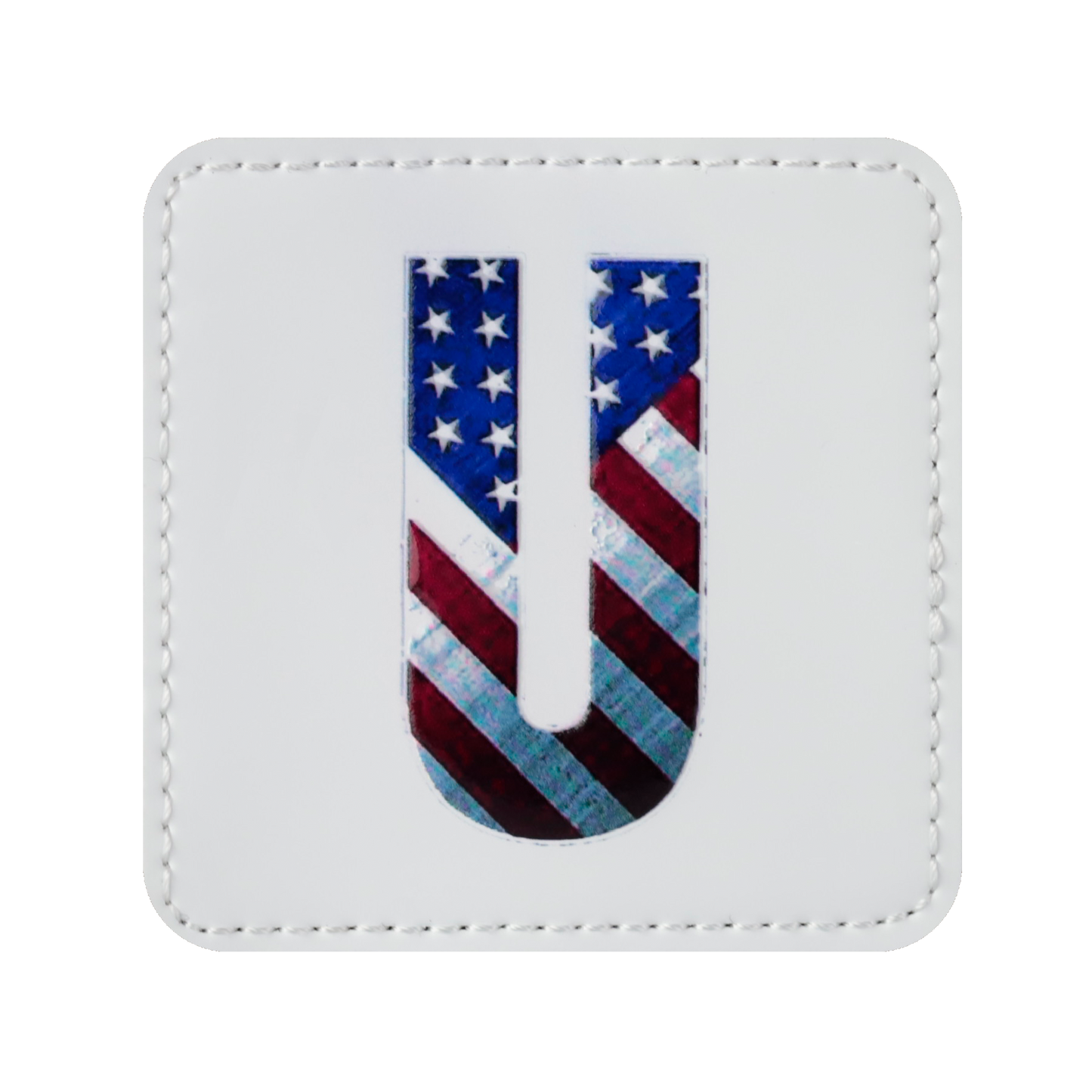 BlackBork V1 Bandera de EE. UU. Letra U Parche blanco