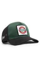 vintage logolu cordura siyah-petrol yesili trucker sapka