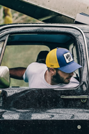 wake up logolu cordura lacivert-sar trucker sapka