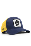 wake up logolu cordura lacivert-sar trucker sapka
