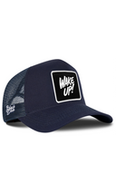 Navy Trucker Hat with Wake Up Patch - BlackBork