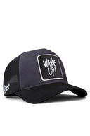 wake up logolu siyah-antrasit trucker sapka