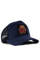 who tells your story logolu lacivert trucker sapka