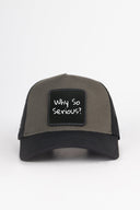 why so serious logolu siyah-haki trucker sapka